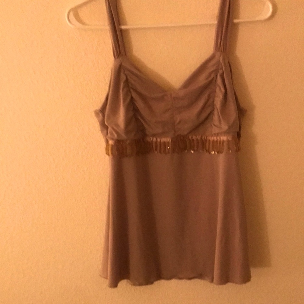 Beige silk top size L